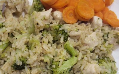 Cheesy chicken and broccoli one pot wonder
